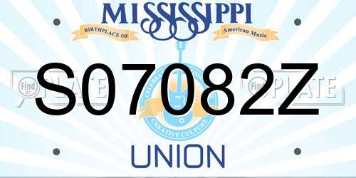 S07082Z Mississippi License Plate