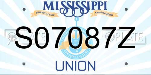 S07087Z Mississippi License Plate