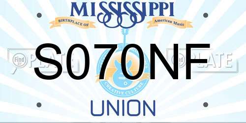 S070NF Mississippi License Plate