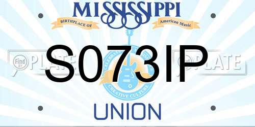 S073IP Mississippi License Plate