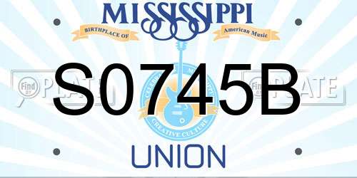 S0745B Mississippi License Plate