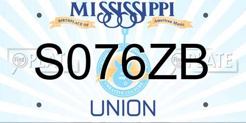 S076ZB Mississippi License Plate