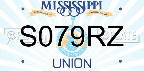 S079RZ Mississippi License Plate