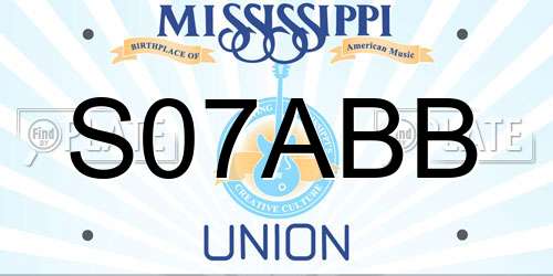 S07ABB Mississippi License Plate