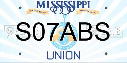S07ABS Mississippi License Plate
