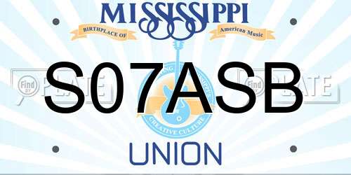 S07ASB Mississippi License Plate