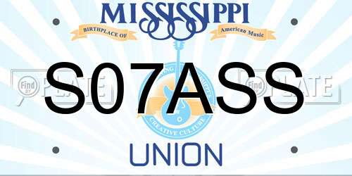 S07ASS Mississippi License Plate