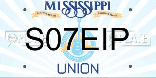 S07EIP Mississippi License Plate