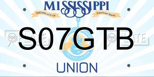 S07GTB Mississippi License Plate