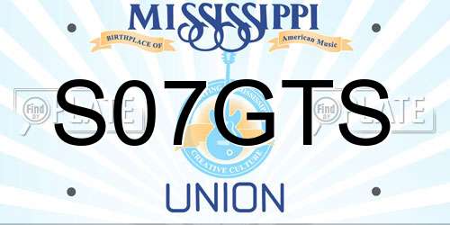 S07GTS Mississippi License Plate
