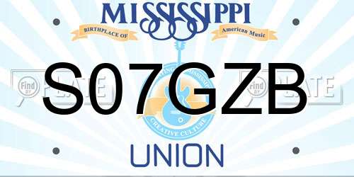 S07GZB Mississippi License Plate