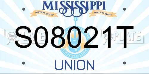 S08021T Mississippi License Plate