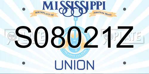 S08021Z Mississippi License Plate