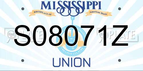 S08071Z Mississippi License Plate