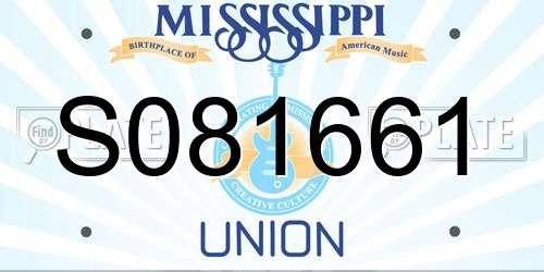 S081661 Mississippi License Plate