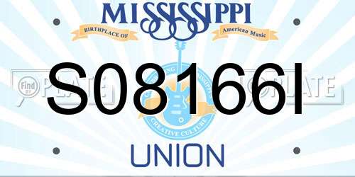 S08166I Mississippi License Plate