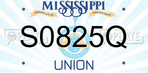 S0825Q Mississippi License Plate