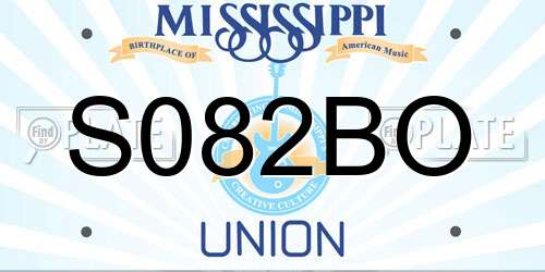 S082BO Mississippi License Plate