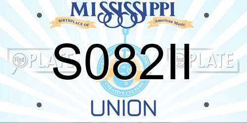 S082II Mississippi License Plate