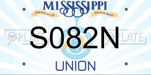 S082N Mississippi License Plate
