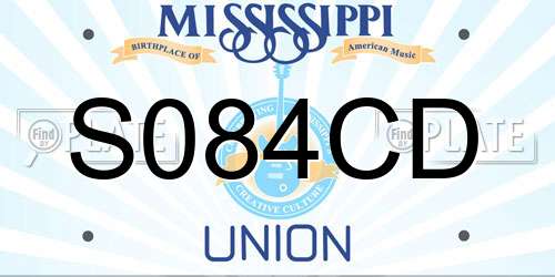 S084CD Mississippi License Plate