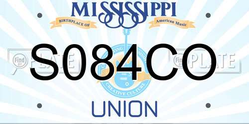 S084CO Mississippi License Plate