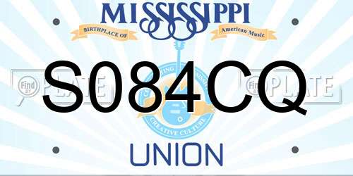 S084CQ Mississippi License Plate