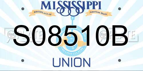S08510B Mississippi License Plate