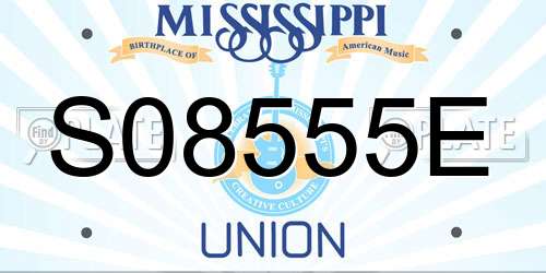 S08555E Mississippi License Plate