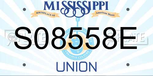 S08558E Mississippi License Plate
