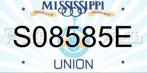 S08585E Mississippi License Plate