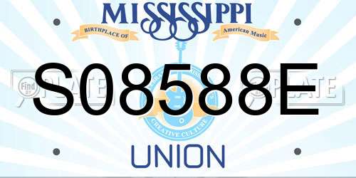S08588E Mississippi License Plate