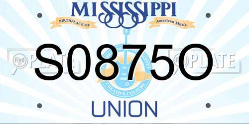 S0875O Mississippi License Plate