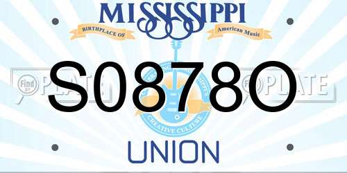S0878O Mississippi License Plate