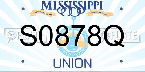 S0878Q Mississippi License Plate