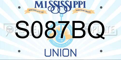 S087BQ Mississippi License Plate