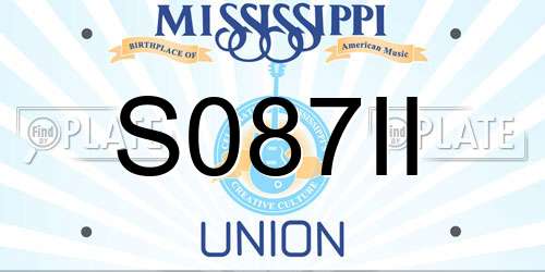 S087II Mississippi License Plate