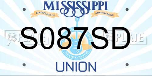 S087SD Mississippi License Plate