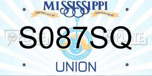 S087SQ Mississippi License Plate