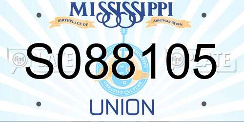 S088105 Mississippi License Plate