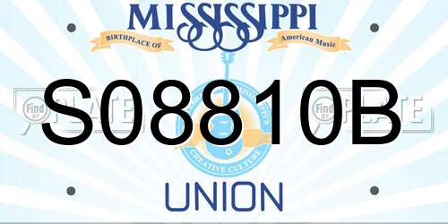 S08810B Mississippi License Plate