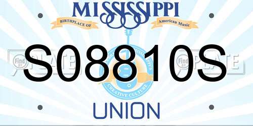 S08810S Mississippi License Plate