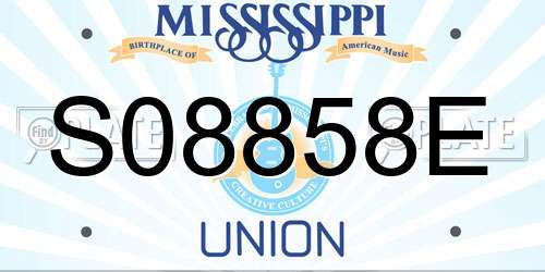 S08858E Mississippi License Plate