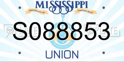 S088853 Mississippi License Plate