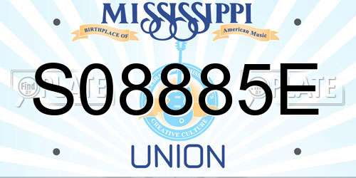S08885E Mississippi License Plate