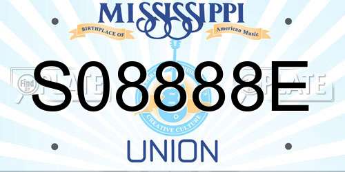 S08888E Mississippi License Plate