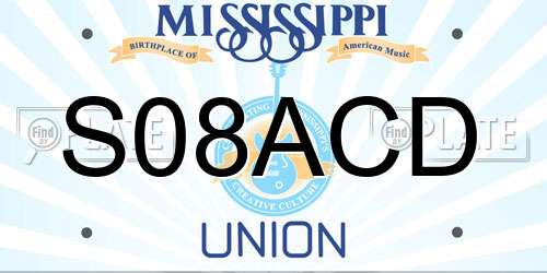 S08ACD Mississippi License Plate