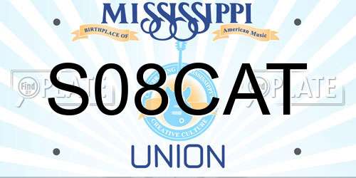 S08CAT Mississippi License Plate