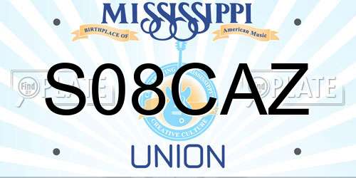 S08CAZ Mississippi License Plate