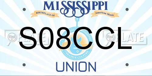 S08CCL Mississippi License Plate
